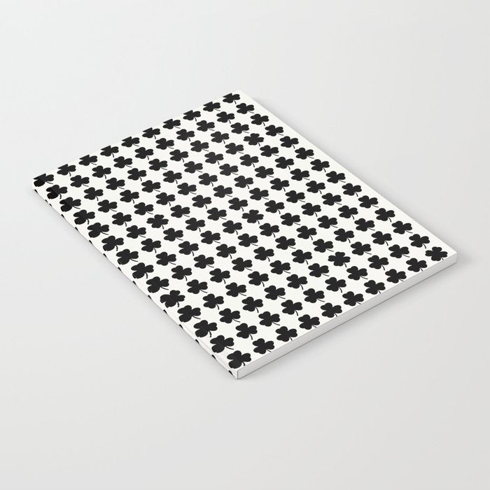 Clovers I Black and White Botanical Pattern Notebook Gallery Image 2