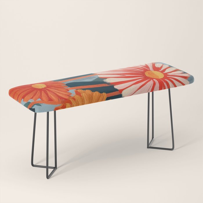 Dahlia Flower Painting Bench Gallery Image 1