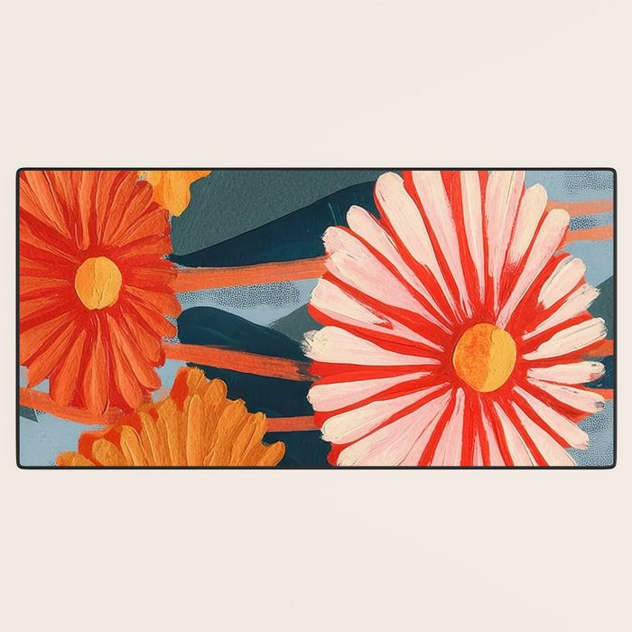 Dahlia Flower Painting Desk Mat Gallery Image 3