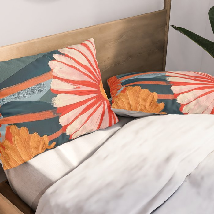 Dahlia Flower Painting Pillow Sham Gallery Image 2