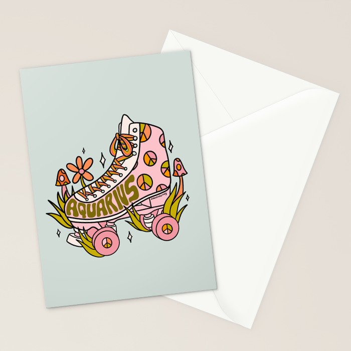 Aquarius Roller Skate Stationery Card Gallery Image 2