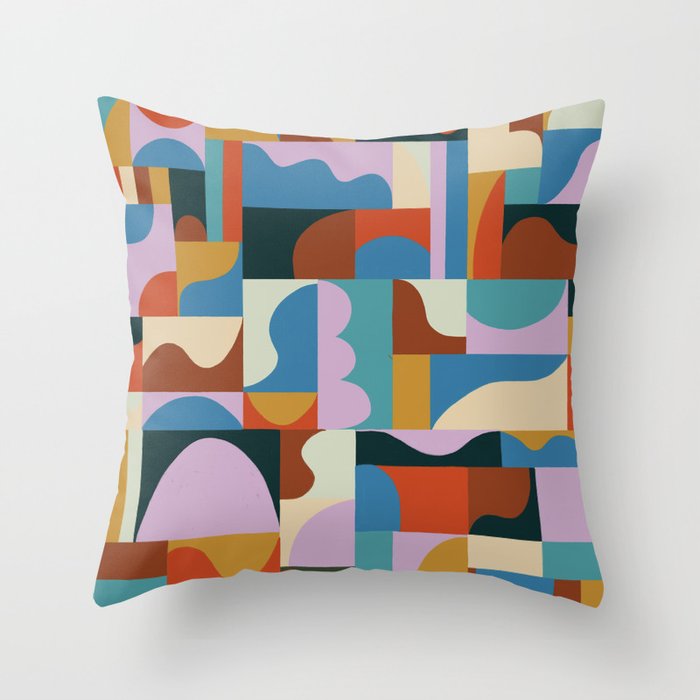 Abstract mosaic Throw Pillow Gallery Image 6