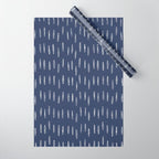 Boho Prints, Raindrops, Indigo Blue, Minimalism, Abstract Art Wrapping Paper Gallery Image 1