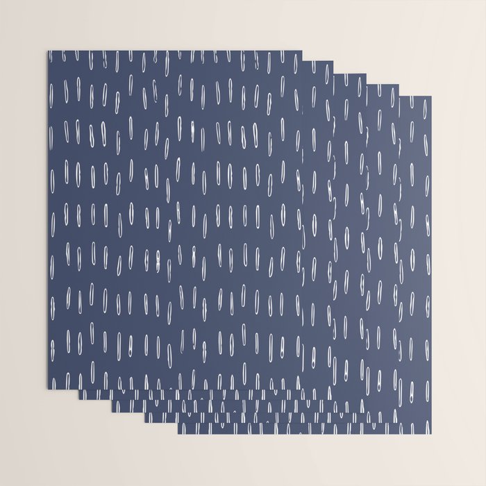 Boho Prints, Raindrops, Indigo Blue, Minimalism, Abstract Art Wrapping Paper Gallery Image 3