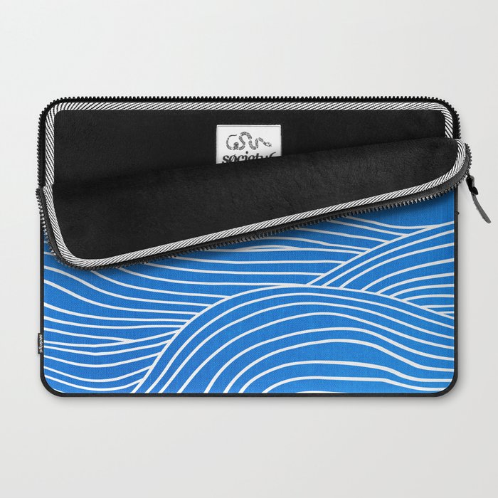 French Blue Ocean Waves Laptop Sleeve Gallery Image 2