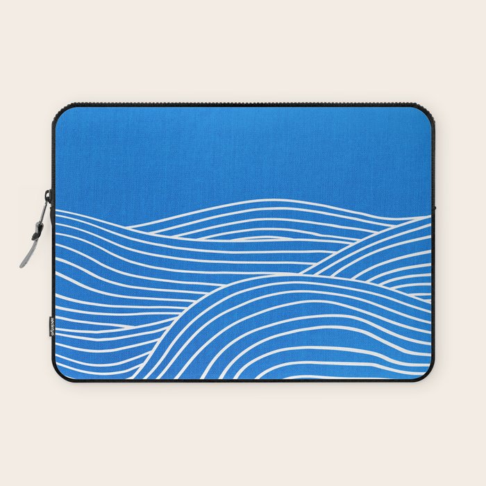 French Blue Ocean Waves Laptop Sleeve Gallery Image 1