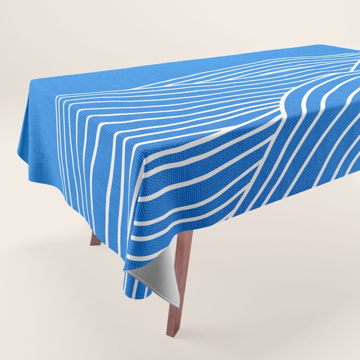 French Blue Ocean Waves Tablecloth Gallery Image 1