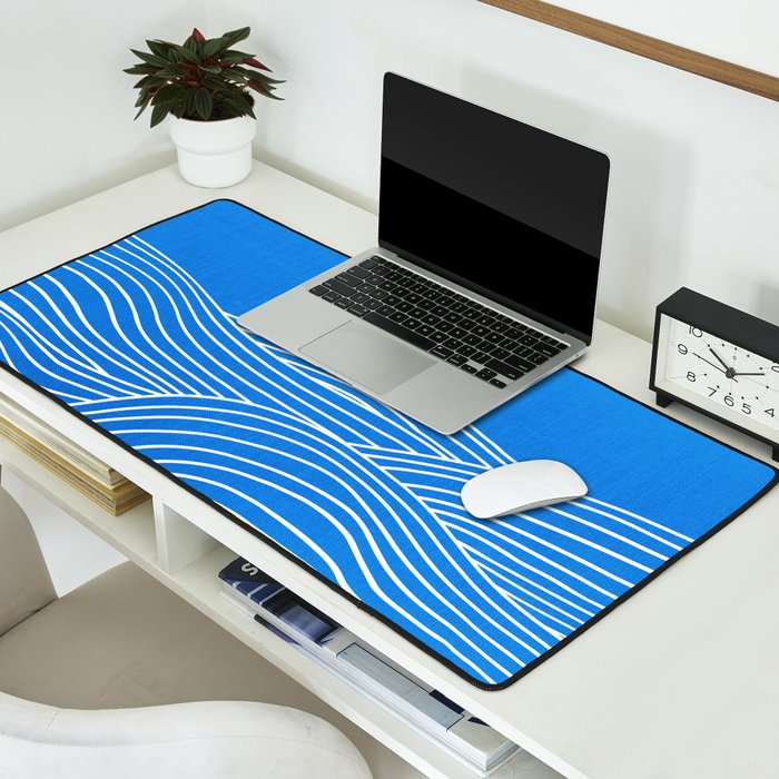 French Blue Ocean Waves Desk Mat Gallery Image 2