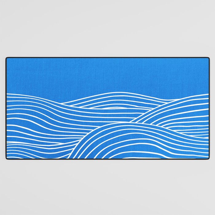 French Blue Ocean Waves Desk Mat Gallery Image 3