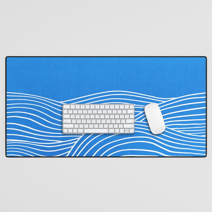French Blue Ocean Waves Desk Mat Gallery Image 1