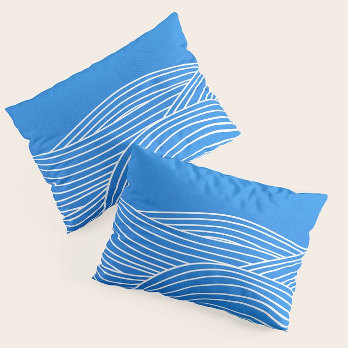 French Blue Ocean Waves Pillow Sham Gallery Image 1
