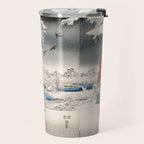 Japanese Vintage Kunisada Hiroshige Snowy Landscape Travel Mug Gallery Image 2