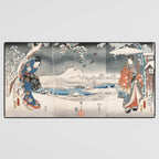 Japanese Vintage Kunisada Hiroshige Snowy Landscape Desk Mat Gallery Image 3