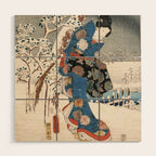 Japanese Vintage Kunisada Hiroshige Snowy Landscape Wood Wall Art Gallery Image 1