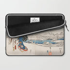 Japanese Vintage Kunisada Hiroshige Snowy Landscape Laptop Sleeve Gallery Image 2