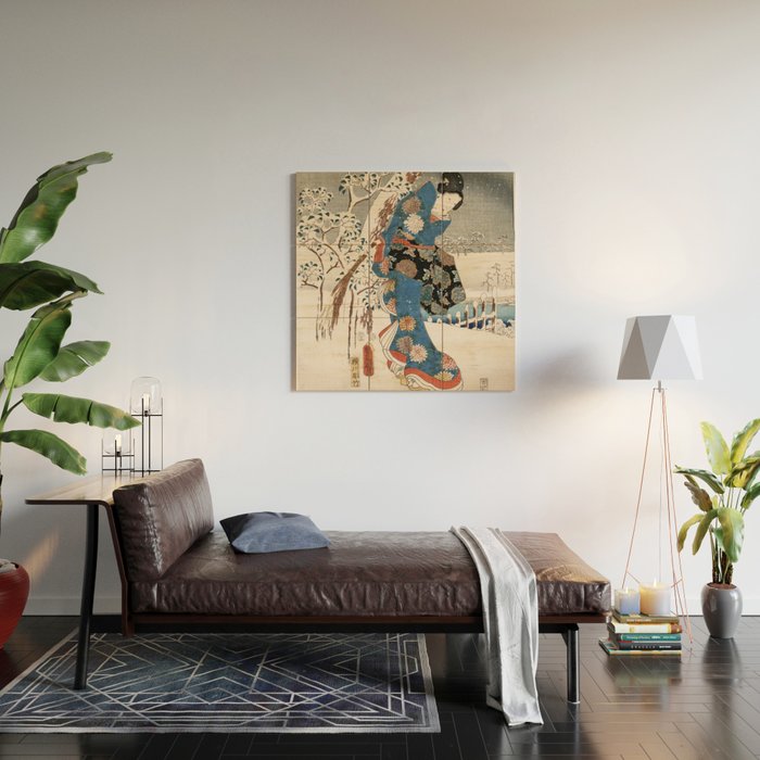 Japanese Vintage Kunisada Hiroshige Snowy Landscape Wood Wall Art Gallery Image 2
