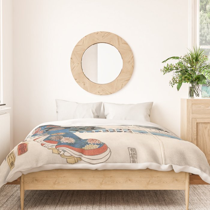 Japanese Vintage Kunisada Hiroshige Snowy Landscape Duvet Cover Gallery Image 3