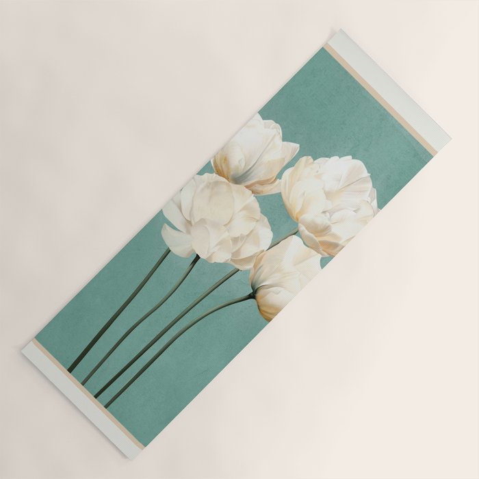 White Flowers 3 Yoga Mat Gallery Image 1