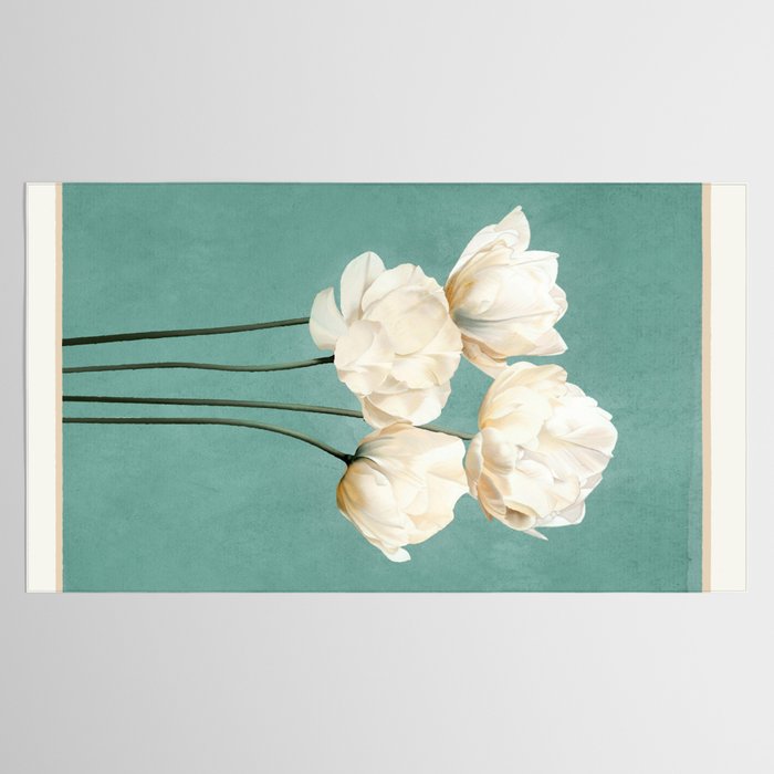 White Flowers 3 Tablecloth Gallery Image 2