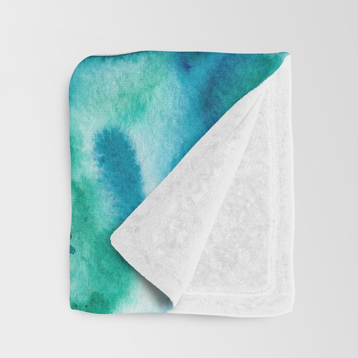 Sacred Lotus - Magenta Blossom with Turquoise Wash Throw Blanket Gallery Image 3