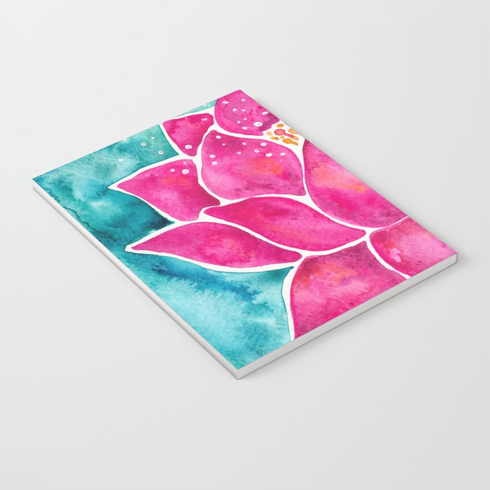 Sacred Lotus - Magenta Blossom with Turquoise Wash Notebook Gallery Image 3
