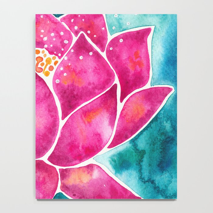 Sacred Lotus - Magenta Blossom with Turquoise Wash Notebook Gallery Image 4