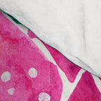 Sacred Lotus - Magenta Blossom with Turquoise Wash Comforter Gallery Image 4