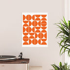 Mid Century Modern Geometric 04 Orange Poster Gallery Image 2