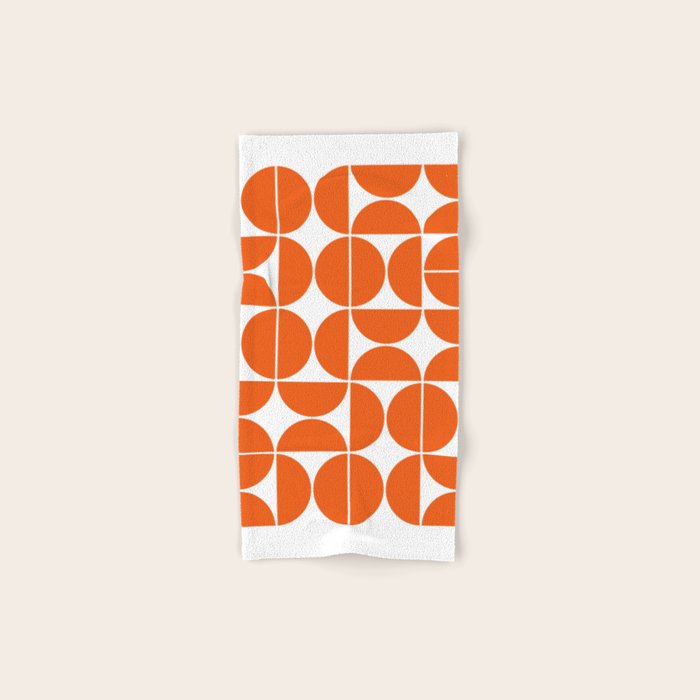 Mid Century Modern Geometric 04 Orange Bath Towel Gallery Image 1