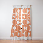 Mid Century Modern Geometric 04 Orange Window Curtain Gallery Image 2