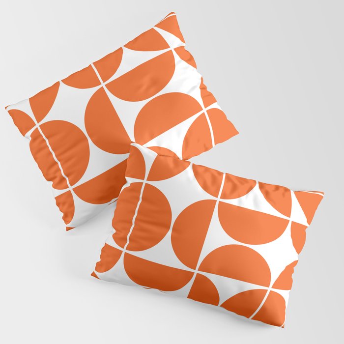Mid Century Modern Geometric 04 Orange Pillow Sham Gallery Image 3