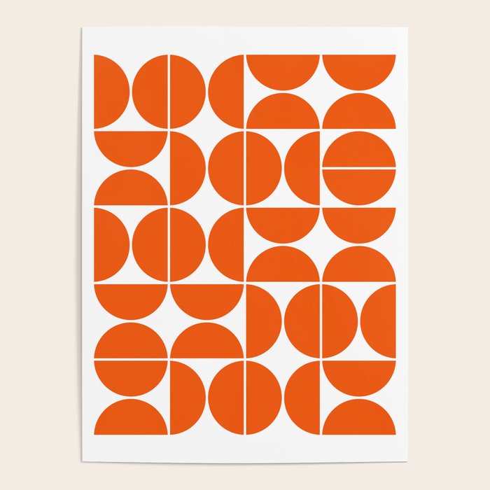 Mid Century Modern Geometric 04 Orange Poster Gallery Image 4