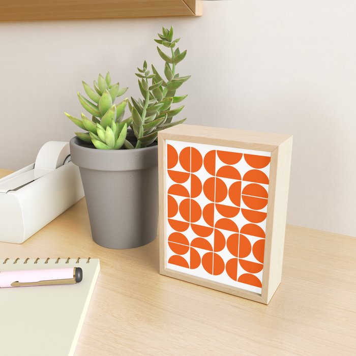 Mid Century Modern Geometric 04 Orange Mini Art Print Gallery Image 2