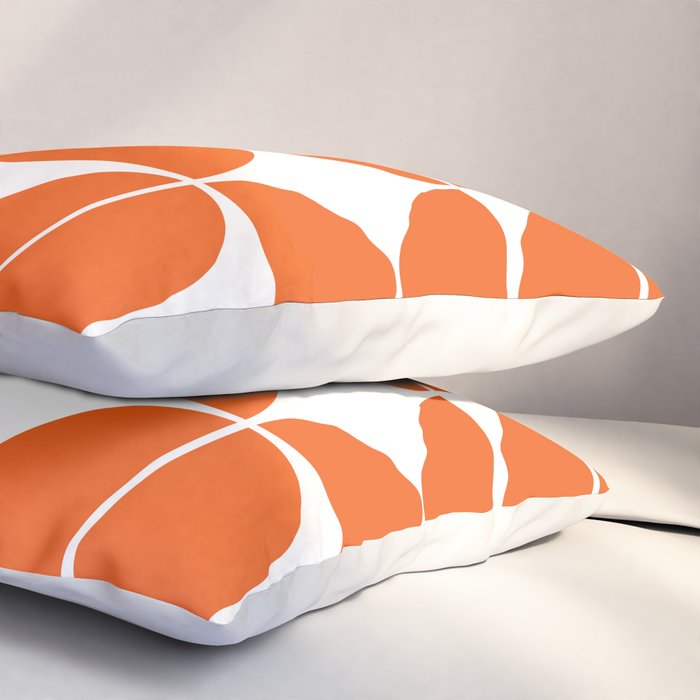 Mid Century Modern Geometric 04 Orange Pillow Sham Gallery Image 3