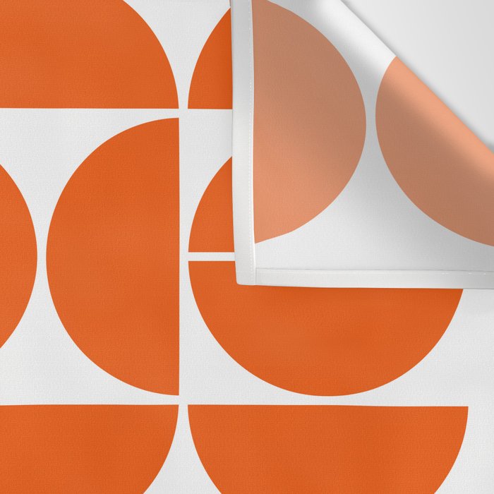 Mid Century Modern Geometric 04 Orange Wall Tapestry Gallery Image 3