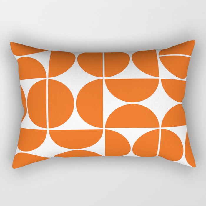 Mid Century Modern Geometric 04 Orange Rectangular Pillow Gallery Image 2