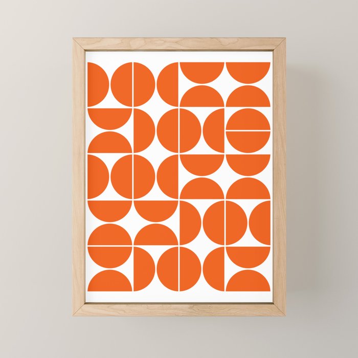 Mid Century Modern Geometric 04 Orange Mini Art Print Gallery Image 1