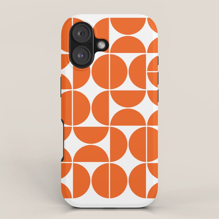 Mid Century Modern Geometric 04 Orange iPhone Case Gallery Image 1