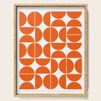Mid Century Modern Geometric 04 Orange Serving Tray Gallery Image 1