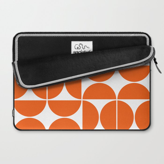 Mid Century Modern Geometric 04 Orange Laptop Sleeve Gallery Image 2
