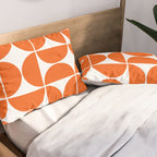 Mid Century Modern Geometric 04 Orange Pillow Sham Gallery Image 2