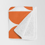 Mid Century Modern Geometric 04 Orange Throw Blanket Gallery Image 3