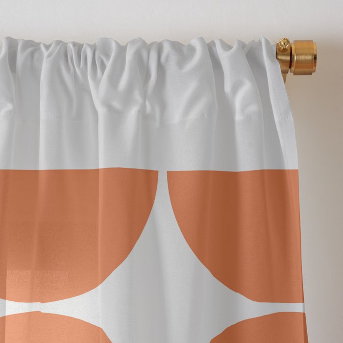 Mid Century Modern Geometric 04 Orange Window Curtain Gallery Image 3