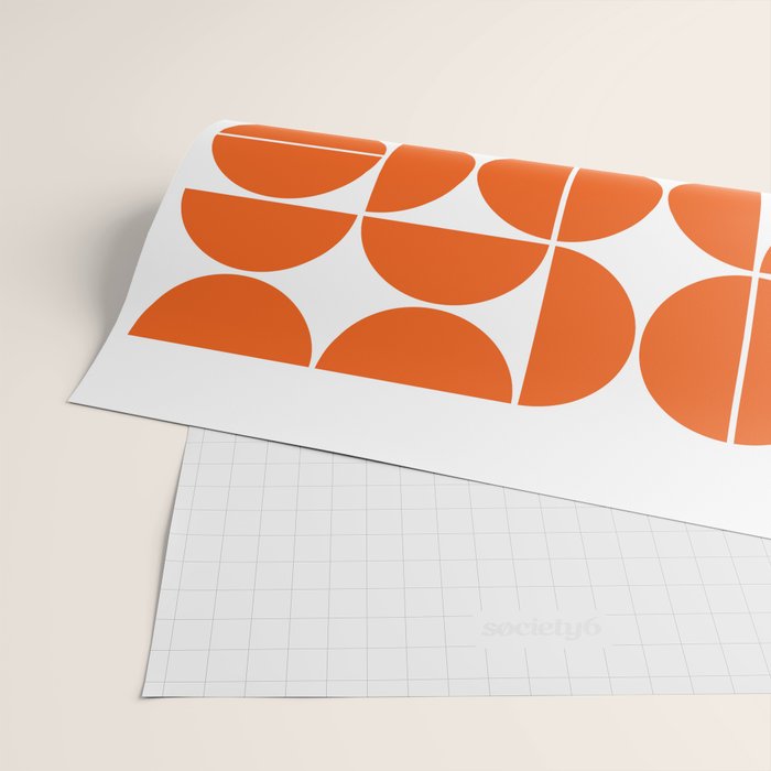 Mid Century Modern Geometric 04 Orange Wrapping Paper Gallery Image 2
