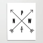 PNW Pacific Northwest Compass - Black on White Minimal Notebook Gallery Image 4