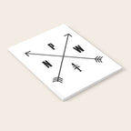 PNW Pacific Northwest Compass - Black on White Minimal Notebook Gallery Image 2