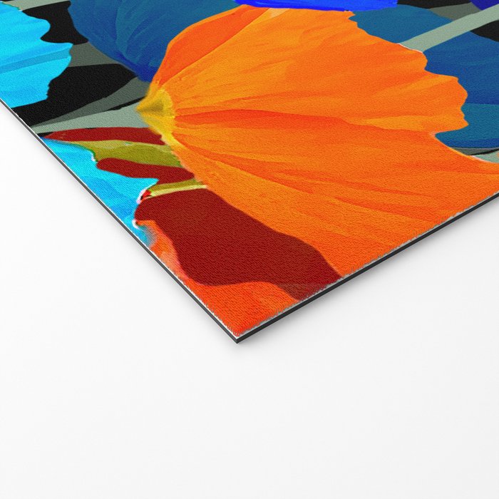 Colorful Poppies on Black Background #decor #society6 #buyart Welcome Mat Gallery Image 2