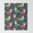 Corgi christmas sweater ugly sweater party with welsh corgis dog lovers dream christmas Throw Blanket Gallery Image 2