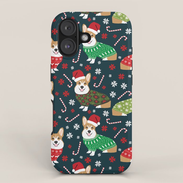 Corgi christmas sweater ugly sweater party with welsh corgis dog lovers dream christmas iPhone Case Gallery Image 1