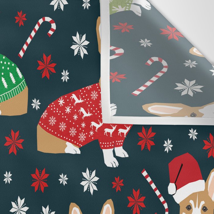Corgi christmas sweater ugly sweater party with welsh corgis dog lovers dream christmas Wall Tapestry Gallery Image 3
